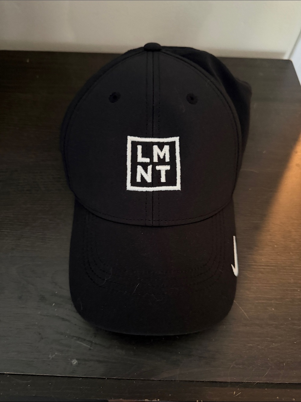 Nike Black Baseball Cap with White LMNT Square Logo